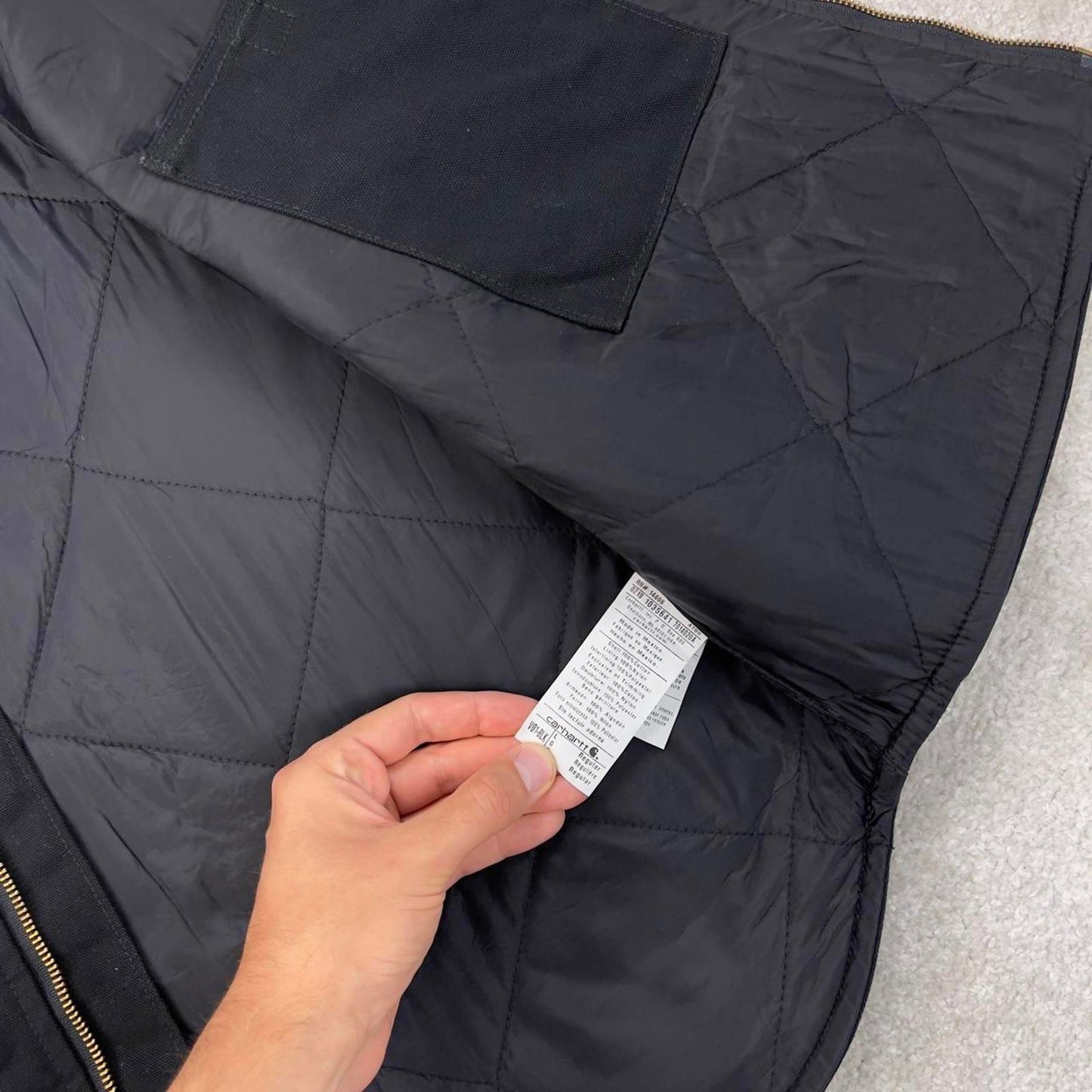 Black Carhartt gilet Large thick canvas padded body warmer vest
