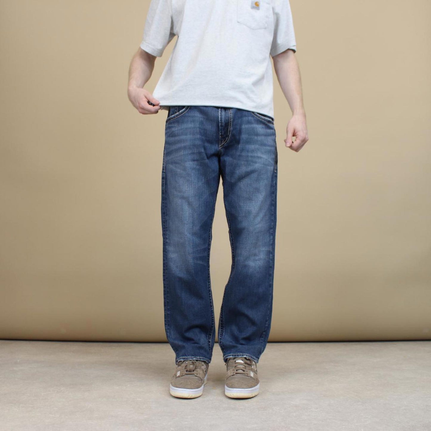 Blue embroidered y2k jeans W36L30