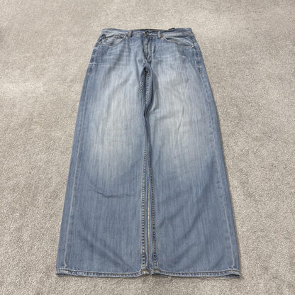 Y2K baggy ecko unltd jeans washed blue denim W34L32 Baggy fit loose surf style pants