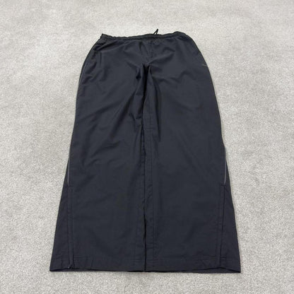 Reebok baggy tracksuit bottoms loose black Mesh lined embroidered drawstring track pants