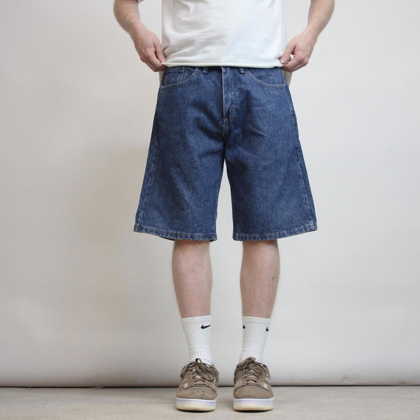 Mens Baggy Wrangler jorts W34 denim skater style shorts