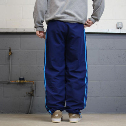 Vintage Y2K Adidas tracksuit bottoms navy Side stripe design mesh lined gym track pants