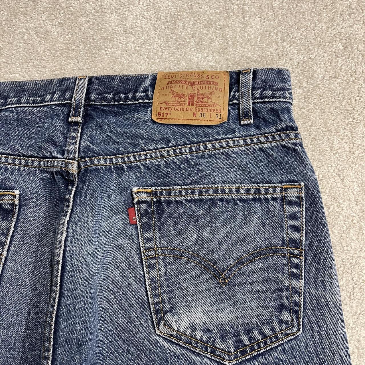 Y2K Levi’s 517 jeans bootcut washed blue Bootcut 5 pocket pants belt loops red tab logo