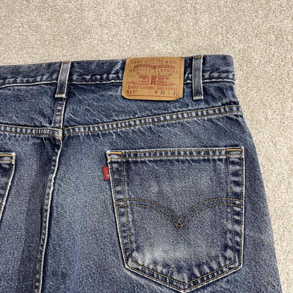Y2K Levi’s 517 jeans bootcut washed blue Bootcut 5 pocket pants belt loops red tab logo