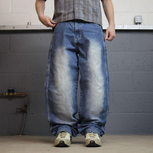 PJ Mark baggy carpenter jeans y2k W34L34 blue wide leg denim skater style cargo pants