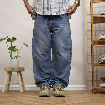 Levi's 550 jeans relaxed fit y2k Loose straight blue denim pants red tab logo