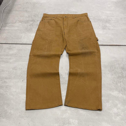Dickies carpenter jeans W34L27 loose tan brown canvas cargo skater style pants