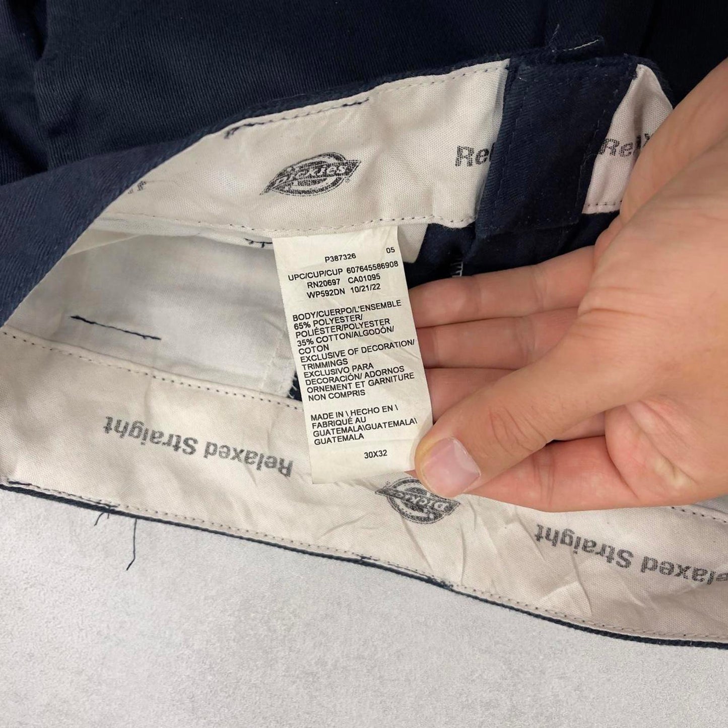 Dickies cargo skate trousers W30L32 navy chino utility pocket pants