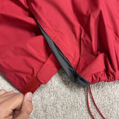 Columbia technical windbreaker jacket packable red grey two tone lightweight packable coat y2k