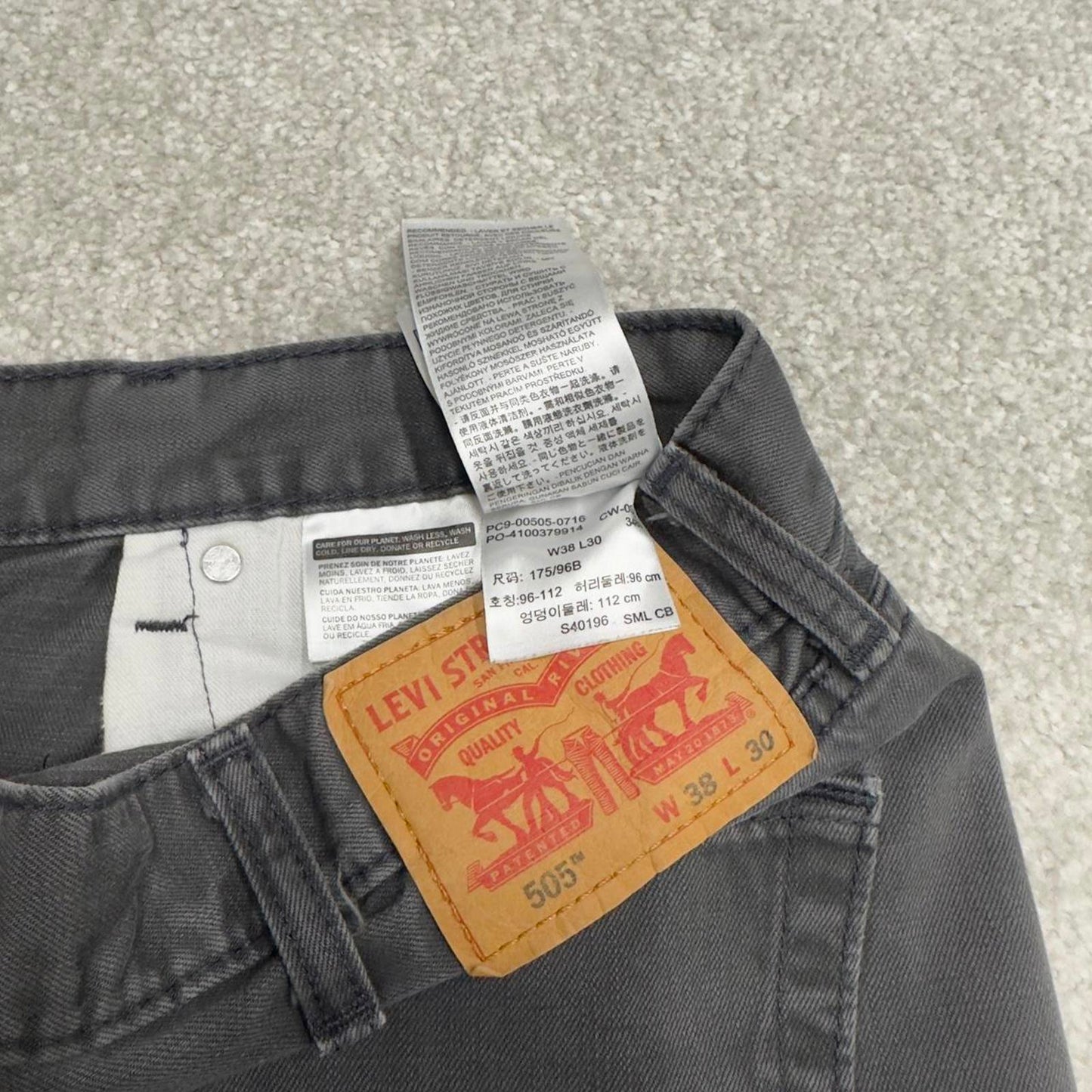 Y2k Levis 505 jeans straight leg grey Casual style 5 pocket 100% cotton pants