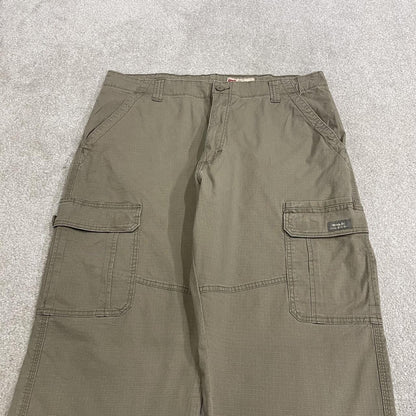 Wrangler cargo pants relaxed fit y2k khaki grey Lightweight straight leg relaxed skater work pants