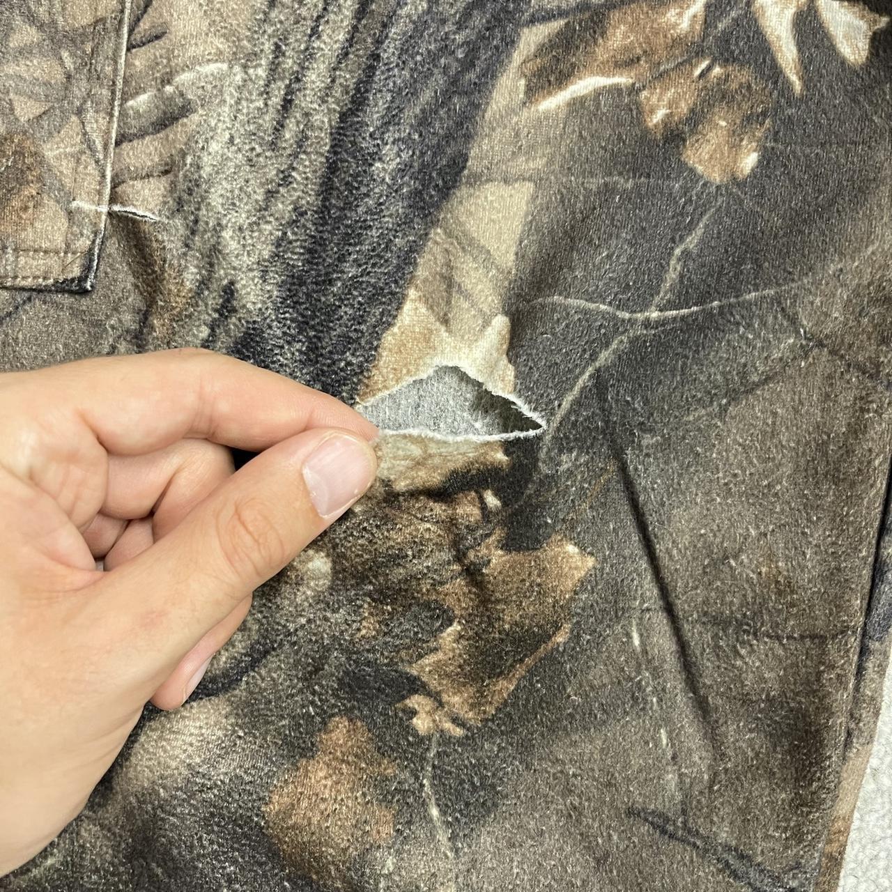 Baggy Realtree camo cargo pants Y2K W34L31 khaki lined fleece Hardwoods camouflage hunting utility