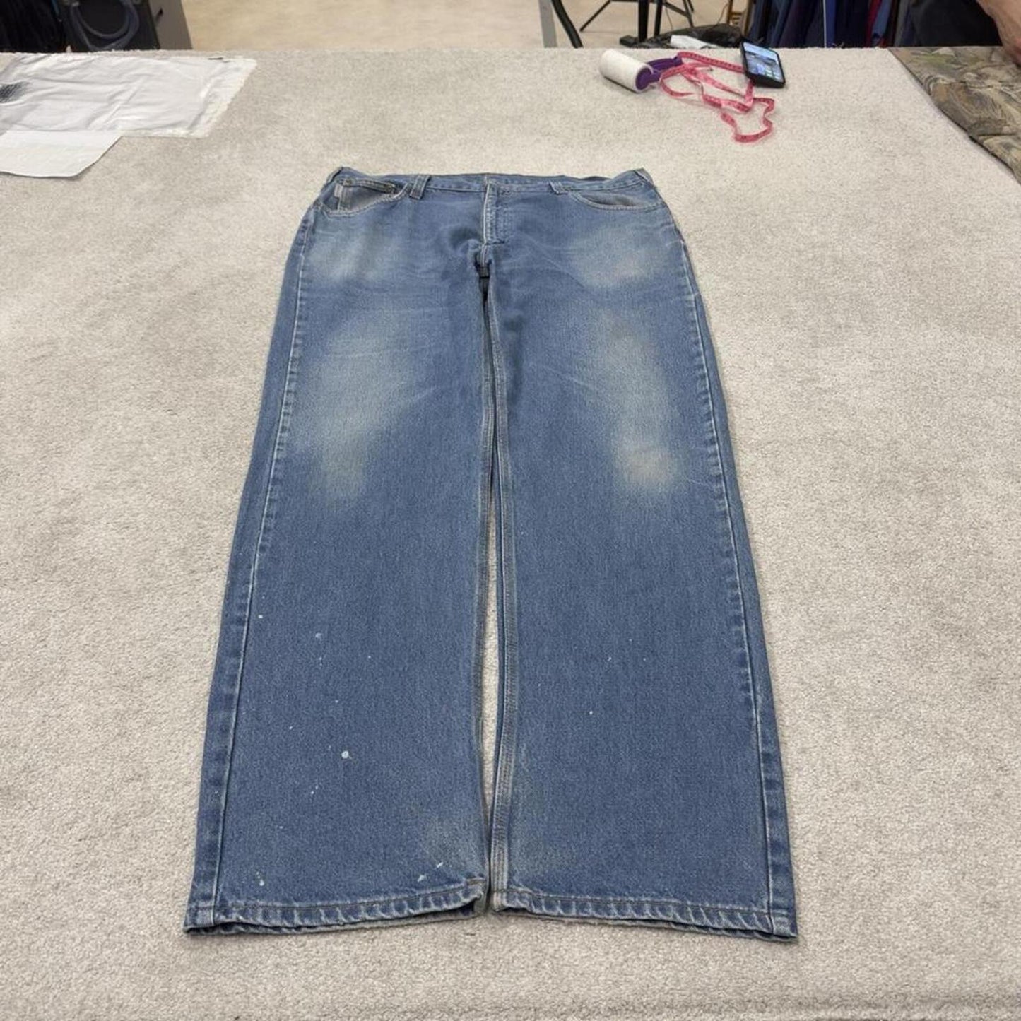 Carhartt work jeans relaxed fit blue Loose 100% cotton denim skate style work pants