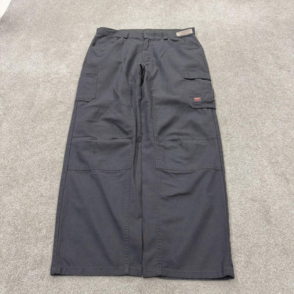 Red Kap baggy double knee cargo pants y2k grey loose wide leg skater work pants