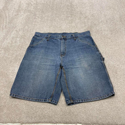Y2k baggy denim carpenter shorts skater style blue Loose Faded Glory summer festival jorts