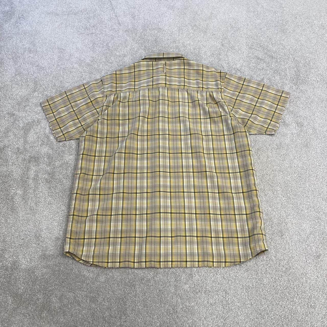 North Face checkered short sleeve shirt yellow TNF Festival style surf check shirt