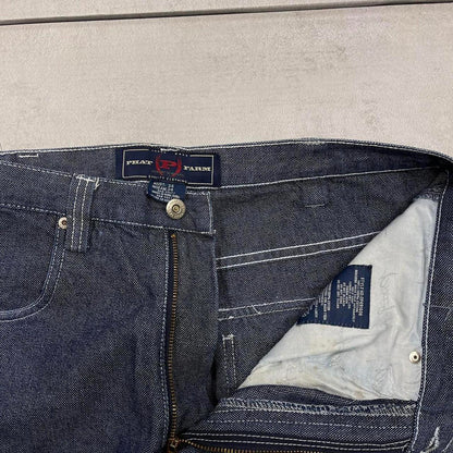 Blue baggy Phat Farm cargo jeans W34L34 loose wide leg thick denim