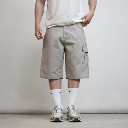 Beige baggy FUBU cargo shorts W36 loose carpenter 90s style skater shorts