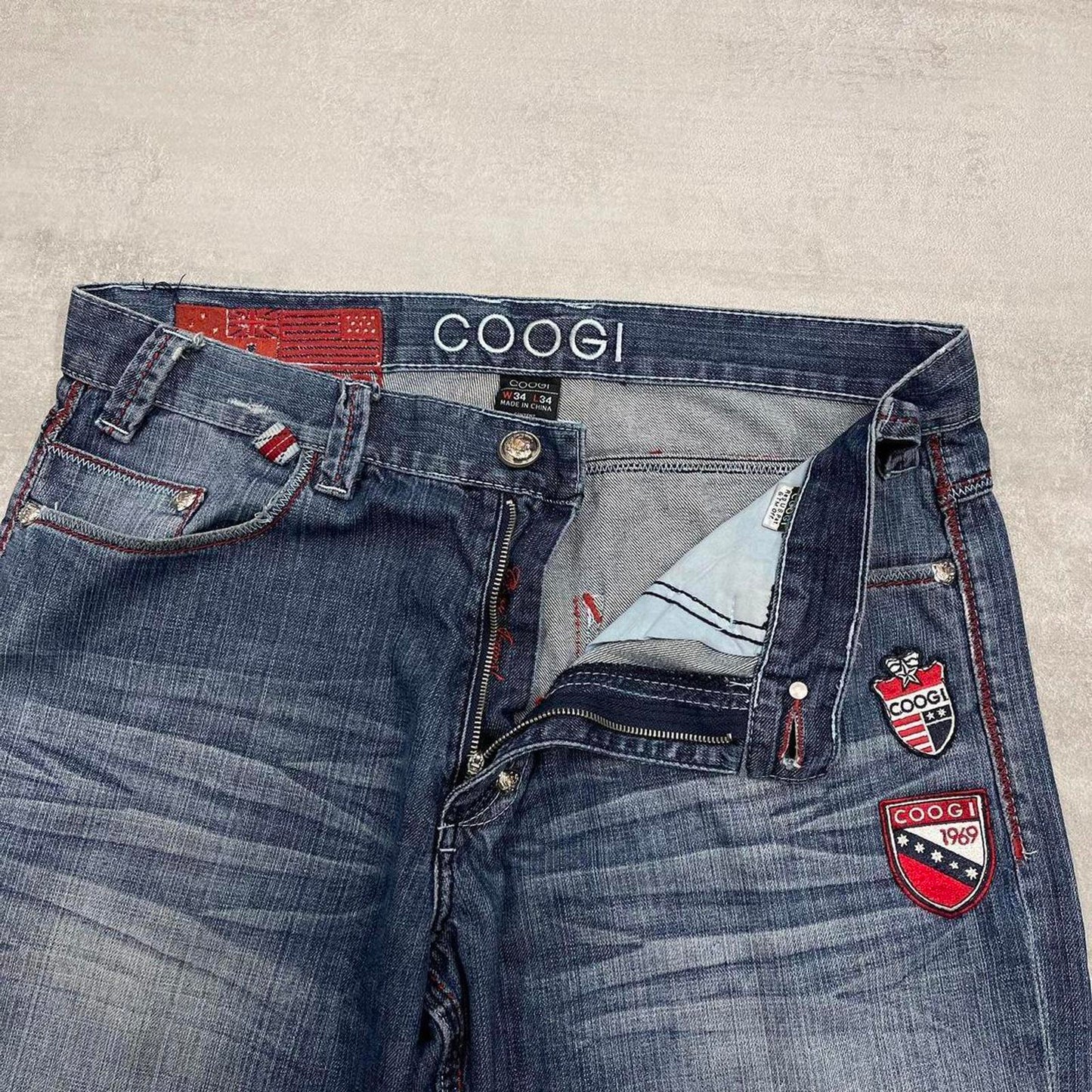 Blue embroidered Coogi jeans W36 L34