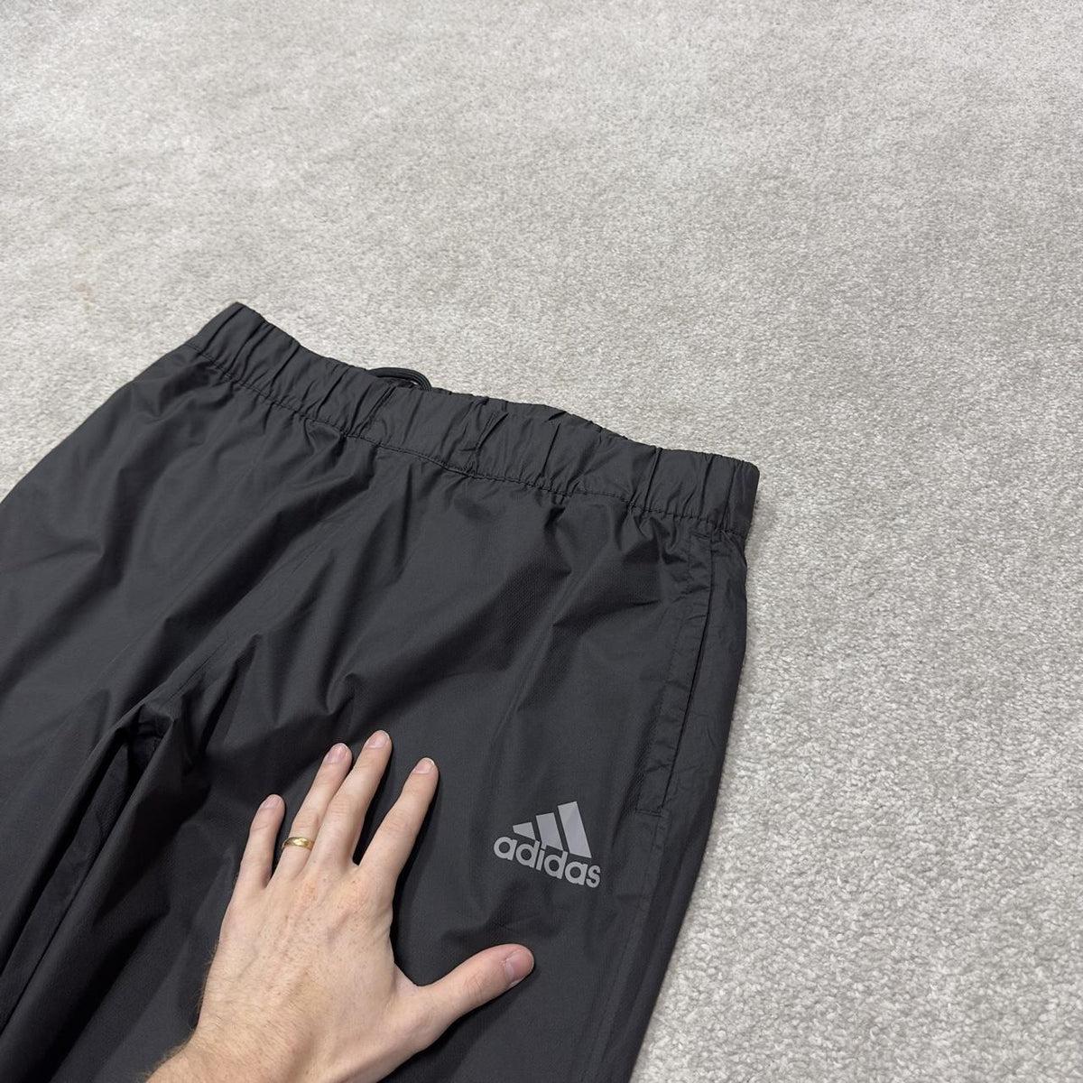 Y2K Adidas golf climastorm tracksuit bottoms loose leg black M