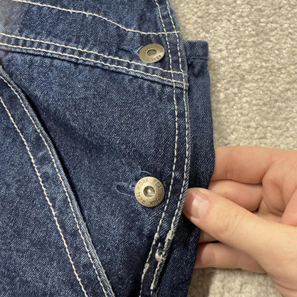 Vintage denim dungarees loose y2k blue Real Work workwear bib & brace overalls utility