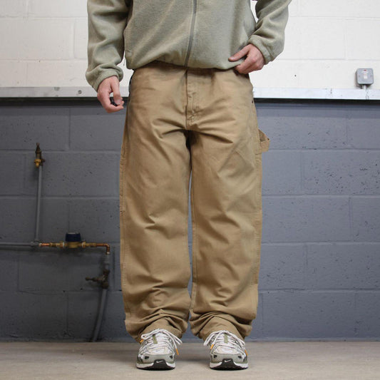 Y2K Wrangler carpenter pants loose fit tan Loose skater style cargo work pants