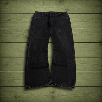 Y2K Guess jeans W32L30 black denim Ultra slim McCrae fit pants with stitch design and pockets