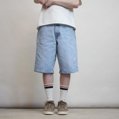 Baggy BOSS denim jorts W34 loose long denim embroidered 90s skater jorts