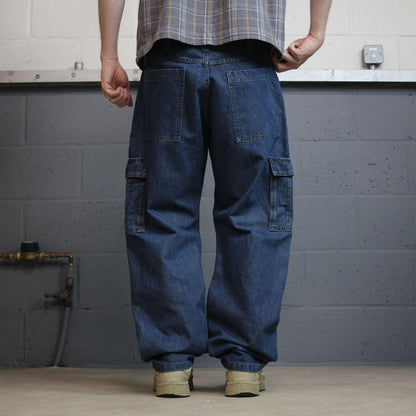 Wrangler baggy cargo jeans y2k W36L30 blue Loose fit skater workwear pants