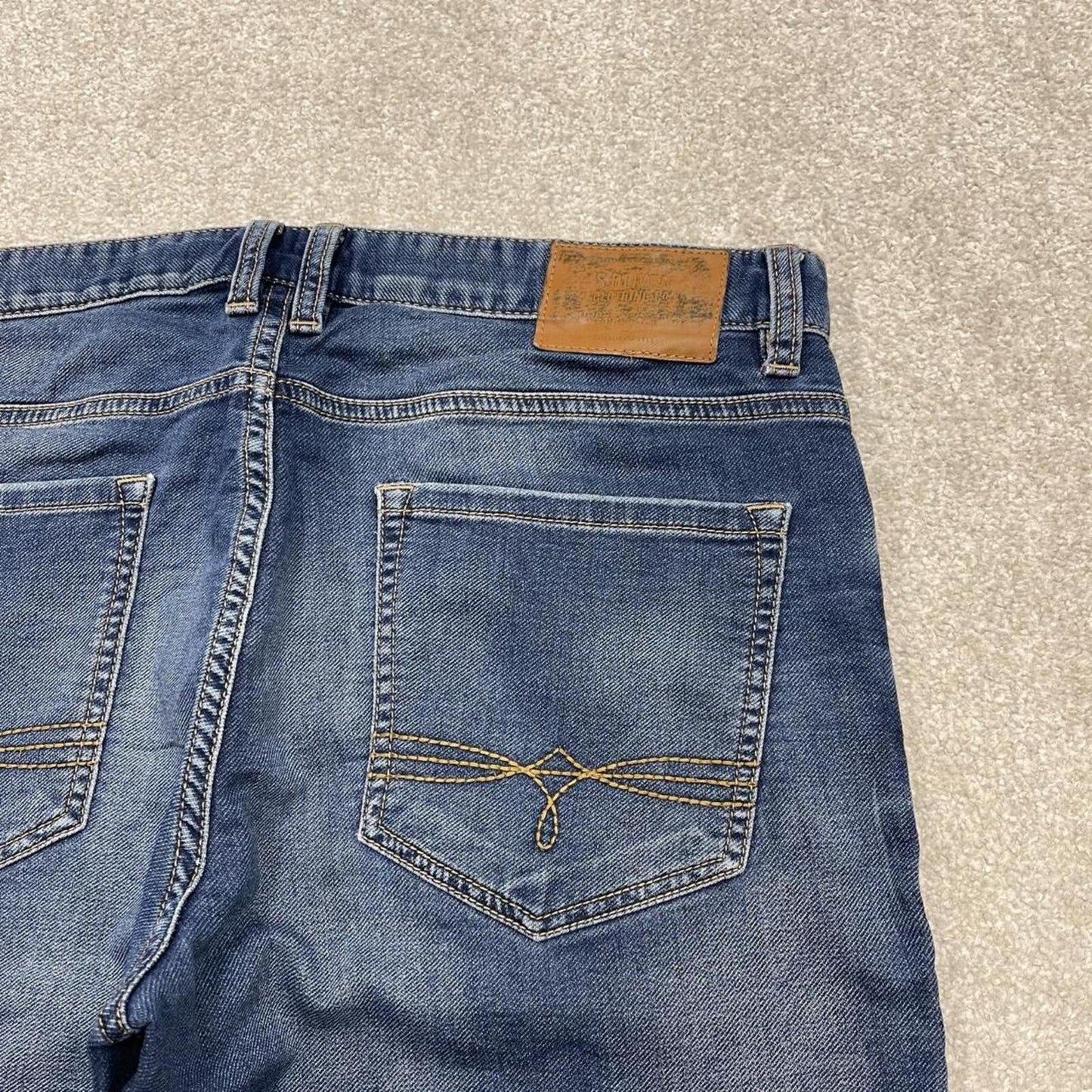Y2k embroidered denim shorts blue W34 S.Oliver summer festival jorts