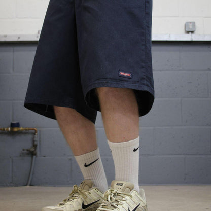 Baggy Dickies carpenter shorts long leg navy Twill chino skater style shorts loose long leg