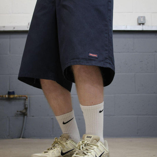 Baggy Dickies carpenter shorts long leg navy Twill chino skater style shorts loose long leg