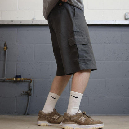 Dickies cargo chino shorts relaxed grey twill style chino skater shorts loose leg festival shorts