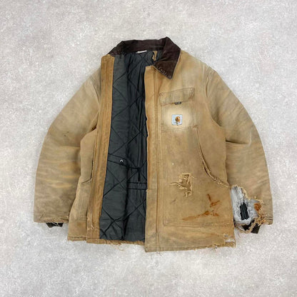 Vintage Carhartt jacket arctic chore coat XL tan distressed American canvas workwear streetwear