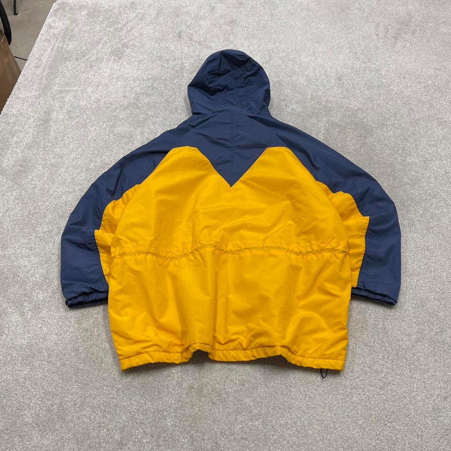 Y2K Columbia technical windbreaker jacket yellow navy Hooded two tone hiking tech coat