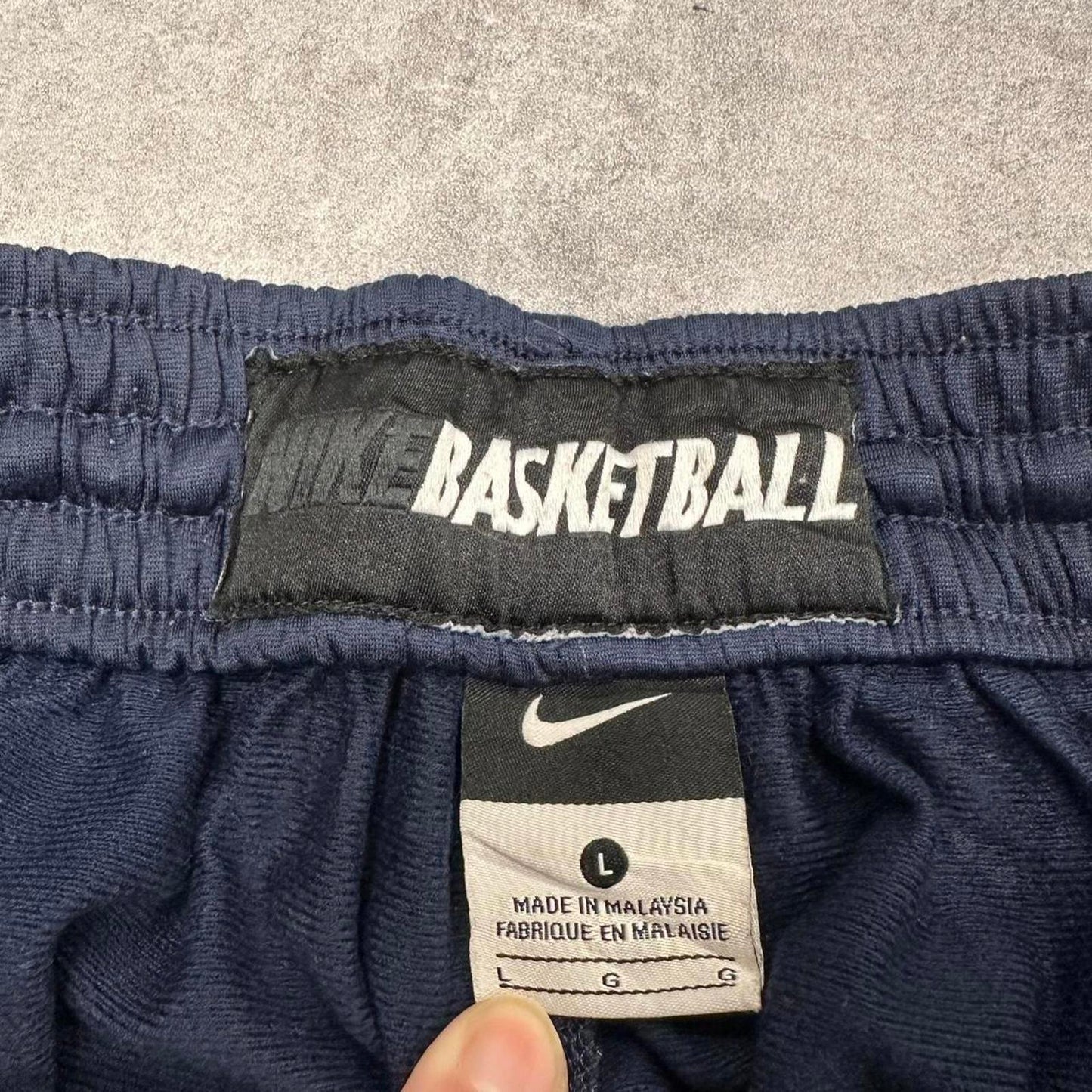 Vintage baggy Nike Basketball Trackies L Y2K loose leg swoosh logo