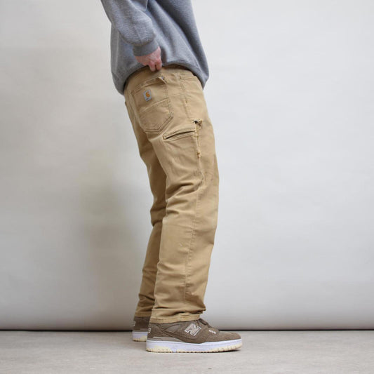 Tan Carhartt carpenter trousers W36L30 relaxed fit cargos patch logo