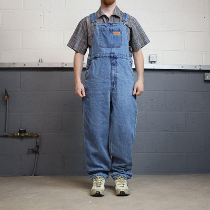 Empyre baggy dungarees y2k denim overalls blue Vintage workwear bib & brace utility