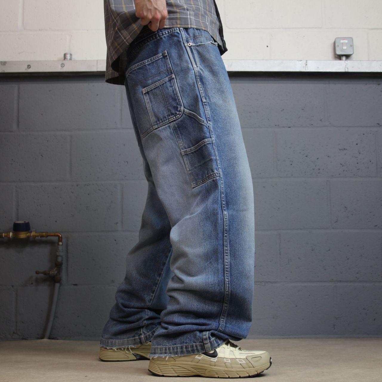 Y2K Phat Farm baggy carpenter jeans W36L31 blue denim Thick heavy denim skater style work pants