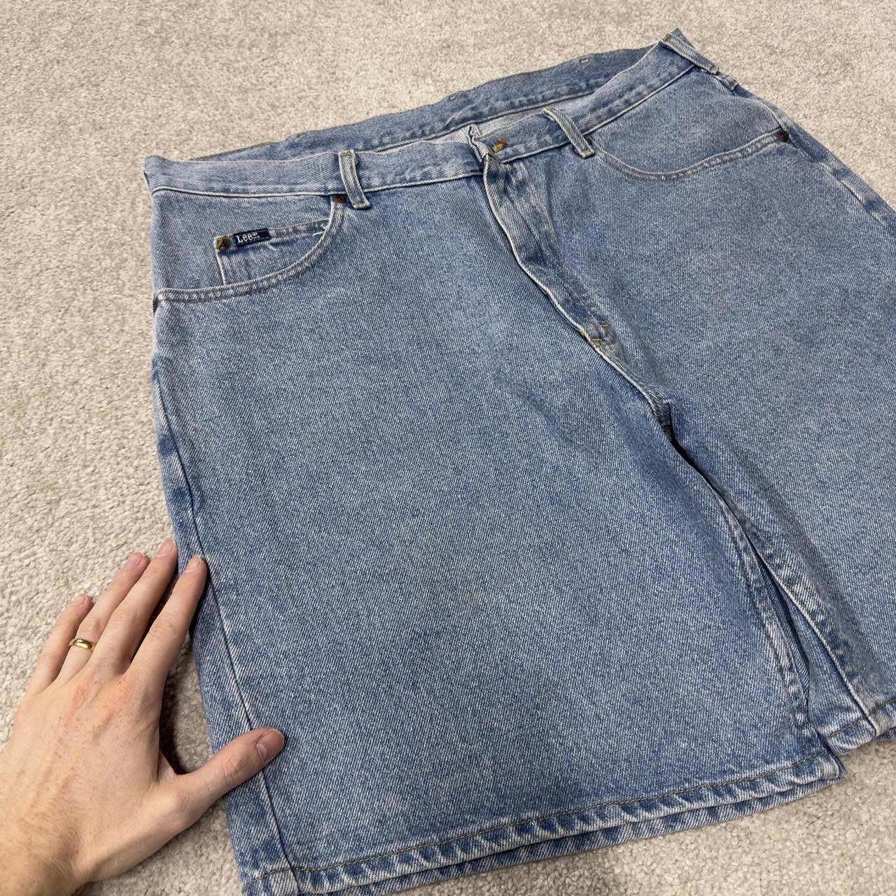Lee baggy denim shorts y2k blue Loose skate style summer shorts