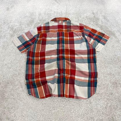 North Face checkered short sleeve shirt TNF festival style button down summer shirt
