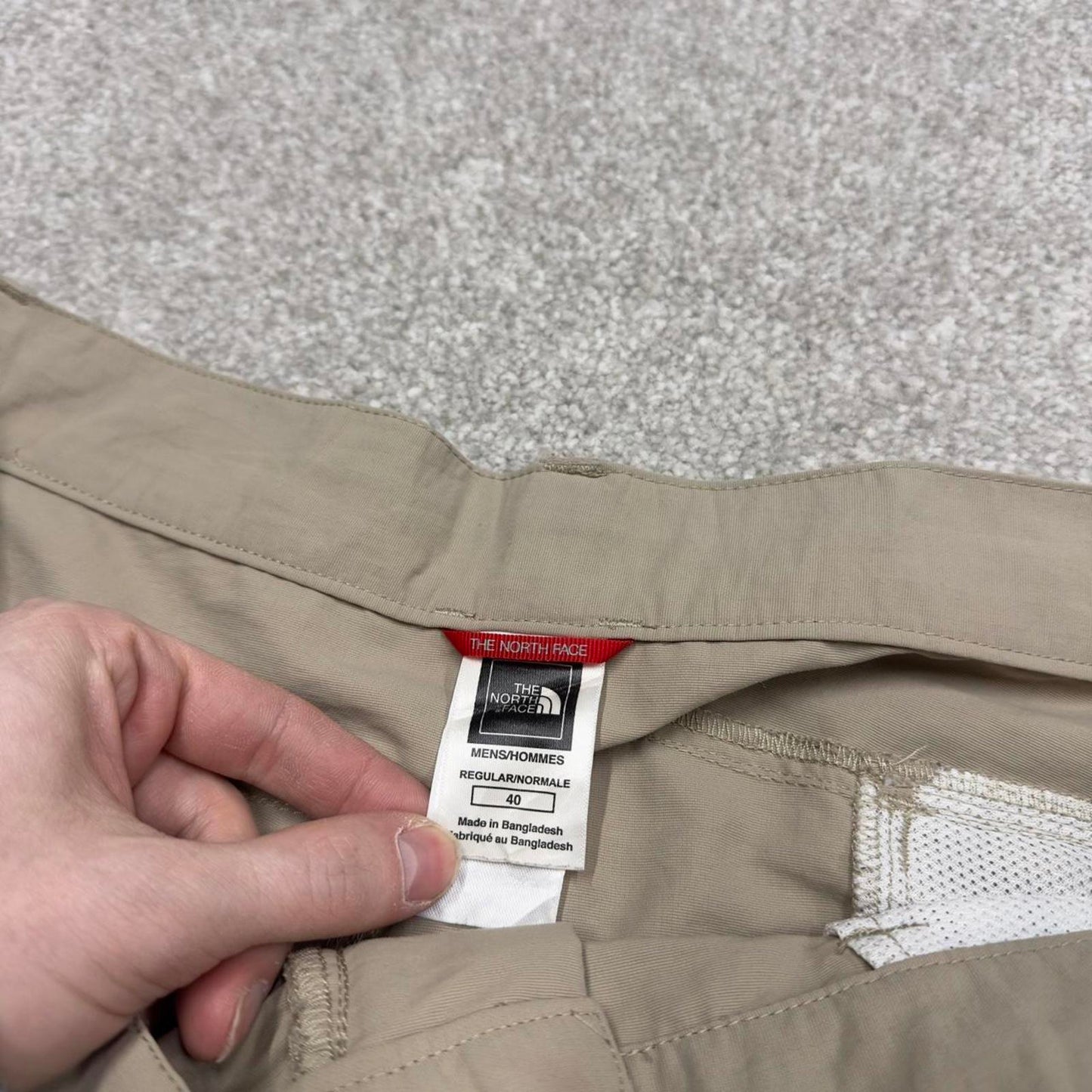 Y2K The North Face technical pants beige Loose hiking style TNF trousers embroidered