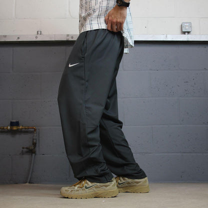 Nike tracksuit bottoms y2k loose grey XXL floaty leg swoosh logo track pants