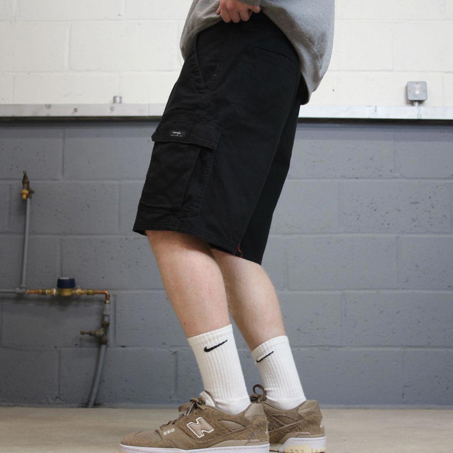 Y2k baggy Wrangler cargo shorts skater style black Loose chino summer festival shorts