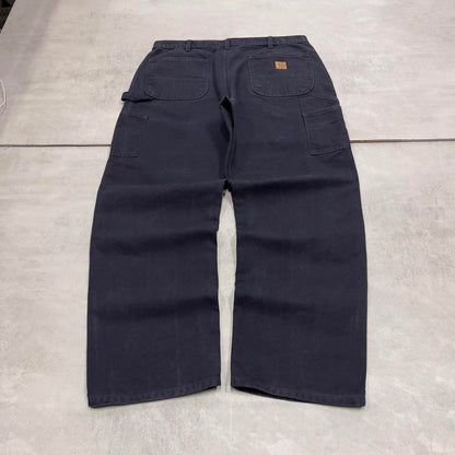 Baggy Carhartt carpenter jeans W36L32 navy loose 90s skater style canvas workwear cargos