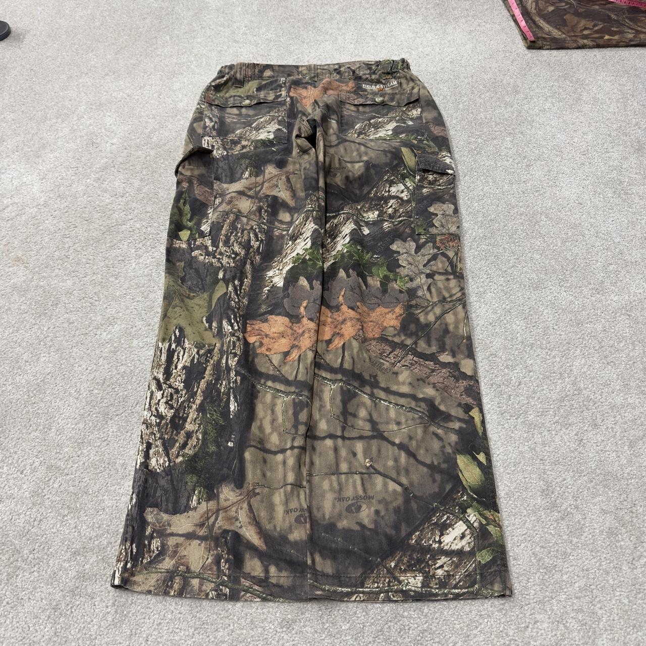 Field & stream mossy oak camo cargo pants medium khaki straight camouflage hunting utility trousers