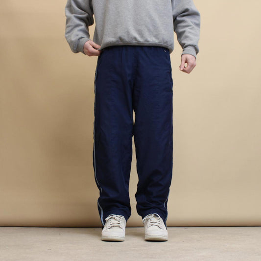 Navy Starter tracksuit bottoms S Loose y2k shell suit trackies