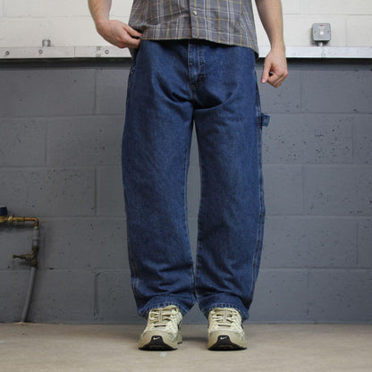 Wrangler carpenter jeans y2k blue loose leg denim Loose straight skater 2000s style cargo pants