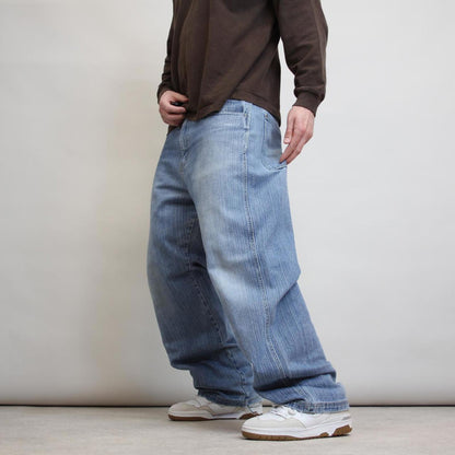 Blue Moda baggy skate jeans W36 L32 loose denim 90s style hip hop pants
