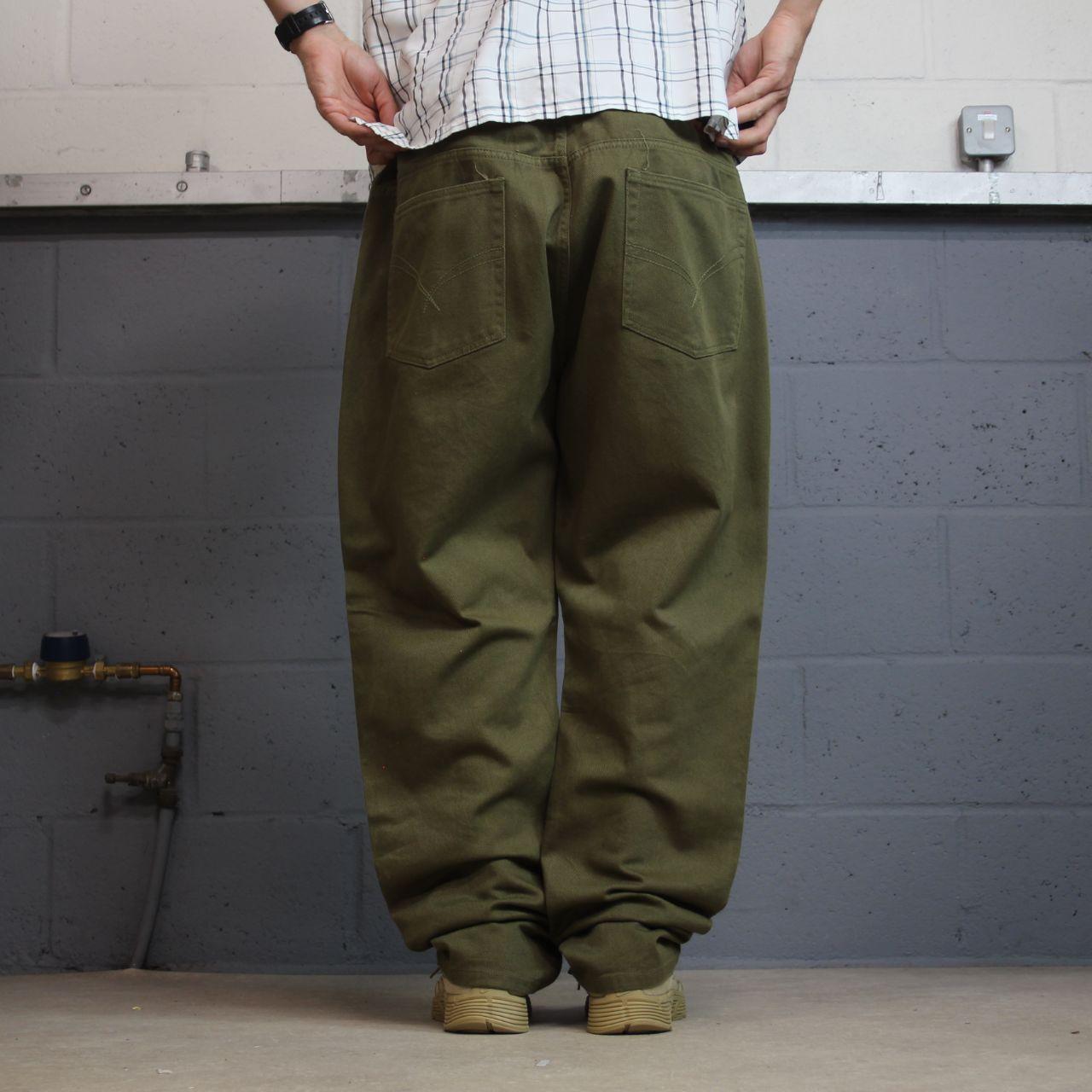 Y2K Evolution In Design jeans W44L32 green denim 100% cotton stitch design